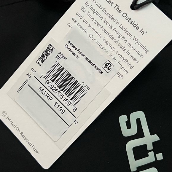 Stio Women's Fernos Insulated Knicker Size M NWT - Picture 4 of 5